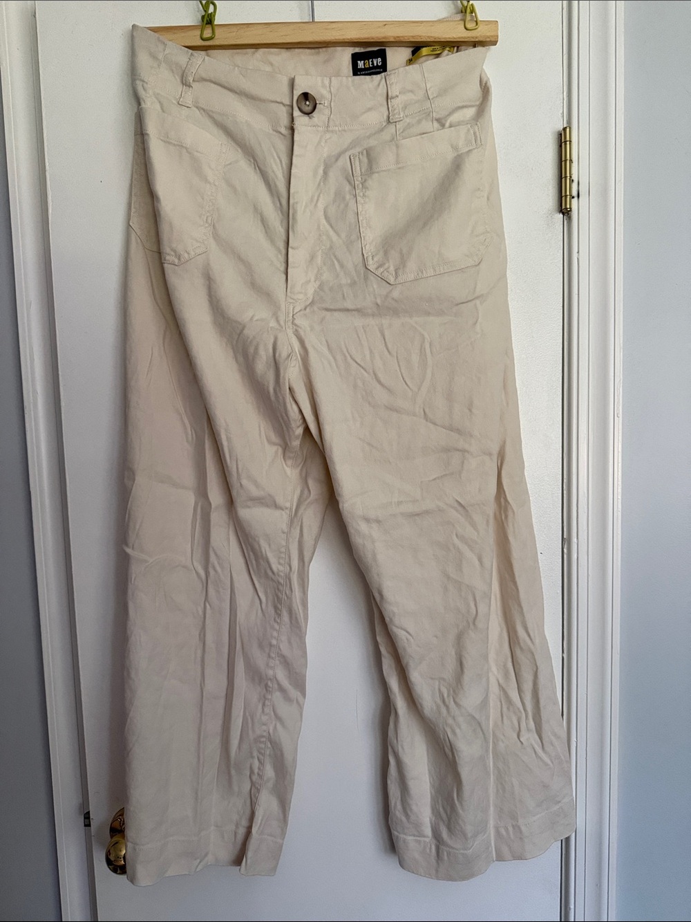 Maeve by Anthropologie Casual Cotton Pants in Cream